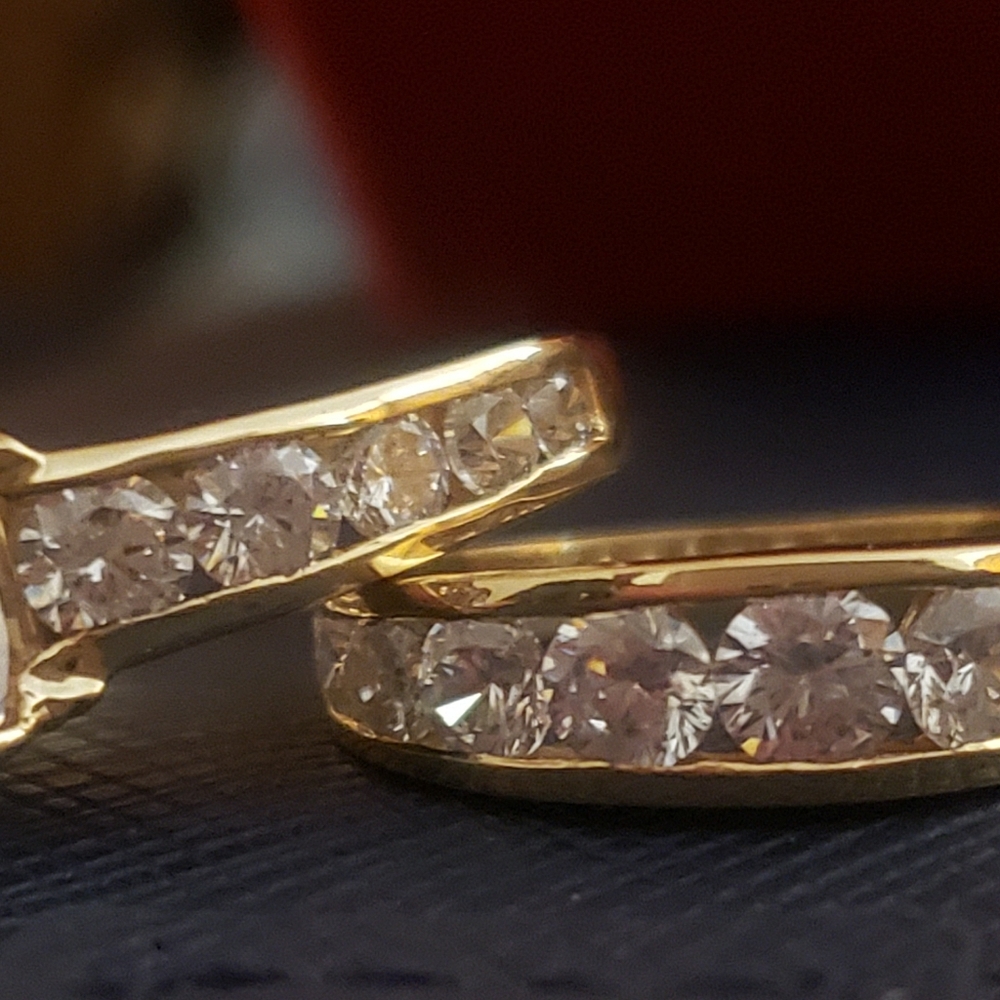 14k solid gold ring w/ 4.73ct perfect lab creation
